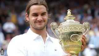 Federer won the first of his 17 Grand Slam titles at Wimbledon in 2003