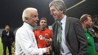 FAI chief executive John Delaney with Giovanni Trapattoni