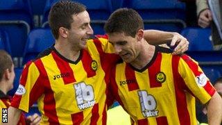 Partick Thistle players celebrating