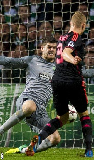 Fraser Forster saves from Kolbeinn Sigthorsson