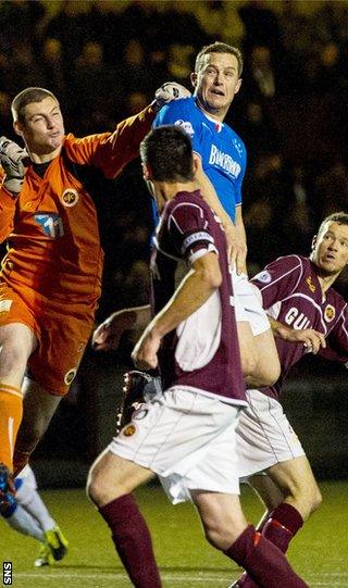 Chris Smith fails to deal with a cross as Jon Daly scores