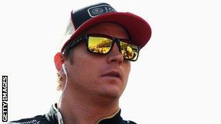 Kimi Raikkonen looking stressed