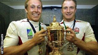 Jonny Wilkinson (left) with Mike Catt