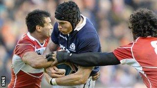 Tim Swinson in action against Japan