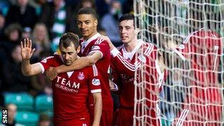 Aberdeen players celebrating