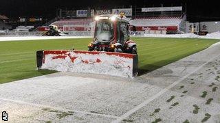 Snow being cleared