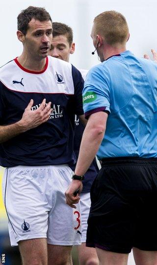 Falkirk's David McCracken is sent off