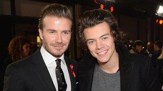 David Beckham (left) and One Direction star Harry Styles