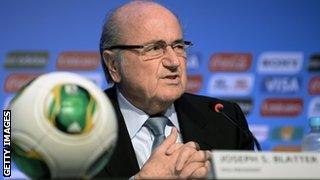 Sepp Blatter speaking in the week of the World Cup draw