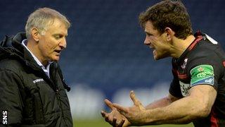 Edinburgh coach Alan Solomons and centre Nick De Luca