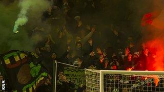 Flares and smoke bombs at Fir Park