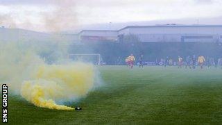 Flares and smoke bombs are being seen more frequently at Scottish matches