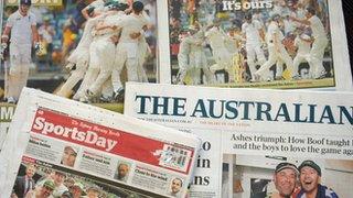 Australian papers after the Ashes win