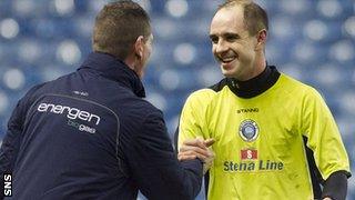 Stranraer's Jamie Longworth is all smiles after his equaliser against Rangers