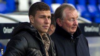 Filip Kiss and Ross County director of football George Adams