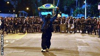 Protests in Brazil in June and July in 2013.