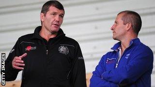 Rob Baxter and England head coach Stuart Lancaster