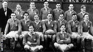 The Wales team that won the Grand Slam in 1950