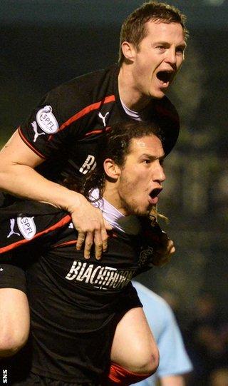 Jon Daly and Bilel Mohsni celebrate at Station Park