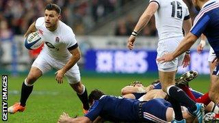 Danny Care of England looks to break with the ball during the Six Nations match between France and England