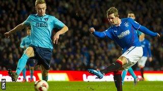 David Templeton scores for Rangers against Dunfermline