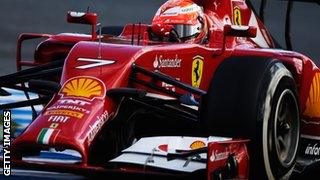 Kimi Raikkonen tests new Ferrari car in Jerez