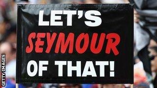 Brett Seymour fans show their support during the round three NRL match between the Warriors and the St George Illawarra Dragons at Mt Smart Stadium on March 27, 2011.