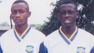 Yaya Toure (r) with Salomon Kalou during his time with ASEC Mimosas