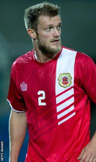 Scott Wiseman played for Gibraltar against Slovakia