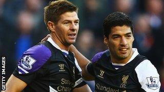 Steven Gerrard and Luis Suarez