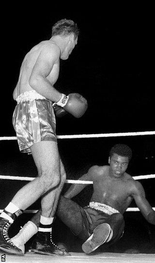 Henry Cooper floors Cassius Clay