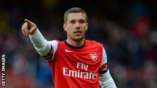 Arsenal striker Lukas Podolski