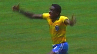 Josimar scores a wonderful goal for Brazil against Northern Ireland