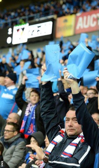 Rangers fans protest at Ibrox