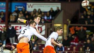 Danny Wilson scores for Hearts against Dundee United