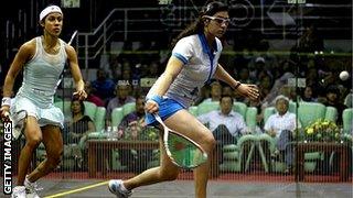 Nicol David and Nour El Sherbini