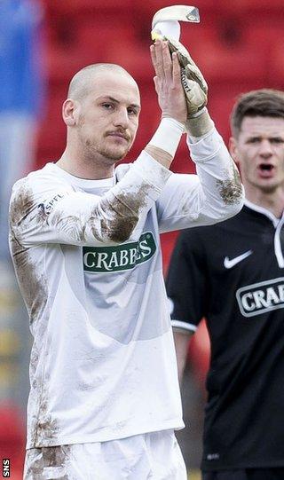 Hibernian goalkeeper Sean Murdoch