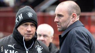 Rangers assistant Kenny McDowall and Kris Boyd