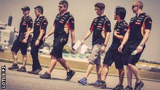 Lotus F1 team in Sepang