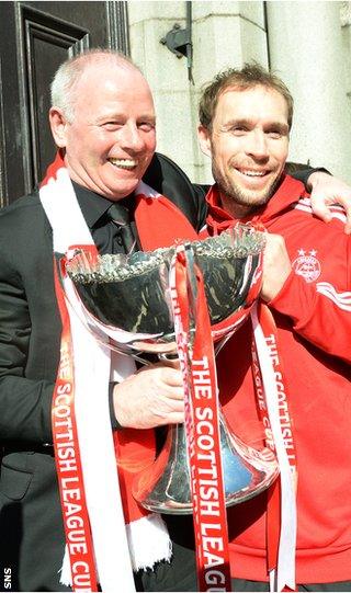 Aberdeen chairman Stewart Milne and captain Russell Anderson