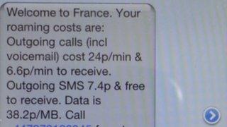 text message "welcome to France"