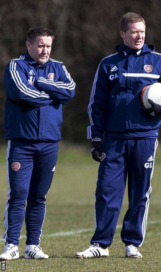 Hearts coach John Robertson and manager Gary Locke