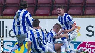 Kilmarnock celebrate Craig Slater's last-gasp winning goal