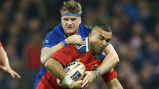 Jamie Heaslip tackles Ireland colleague Simon Zebo