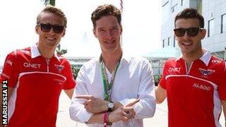 Benedict Cumberbatch meets Marussia at the Malaysian Grand Prix