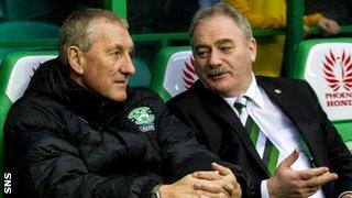 Hibernian manager Terry Butcher and chairman Rod Petrie