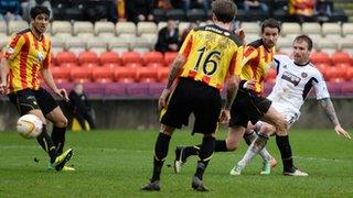 Ryan Stevenson scores for Hearts against Partick Thistle