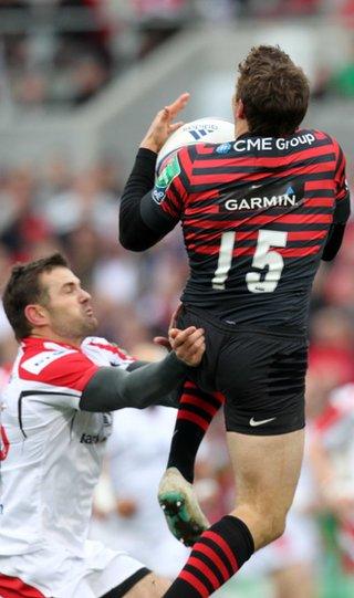 Ulster full-back Jared Payne was sent-off for this tackle on Alex Goode after just four minutes