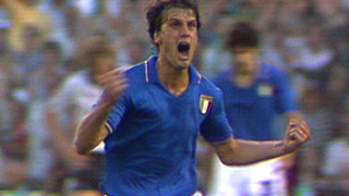 Marco Tardelli does his iconic celebration after scoring for Italy against West Germany