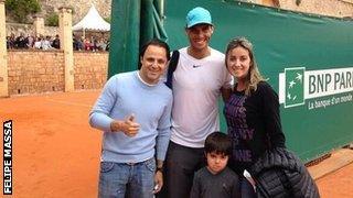 Felipe Massa and family with Rafael Nadal